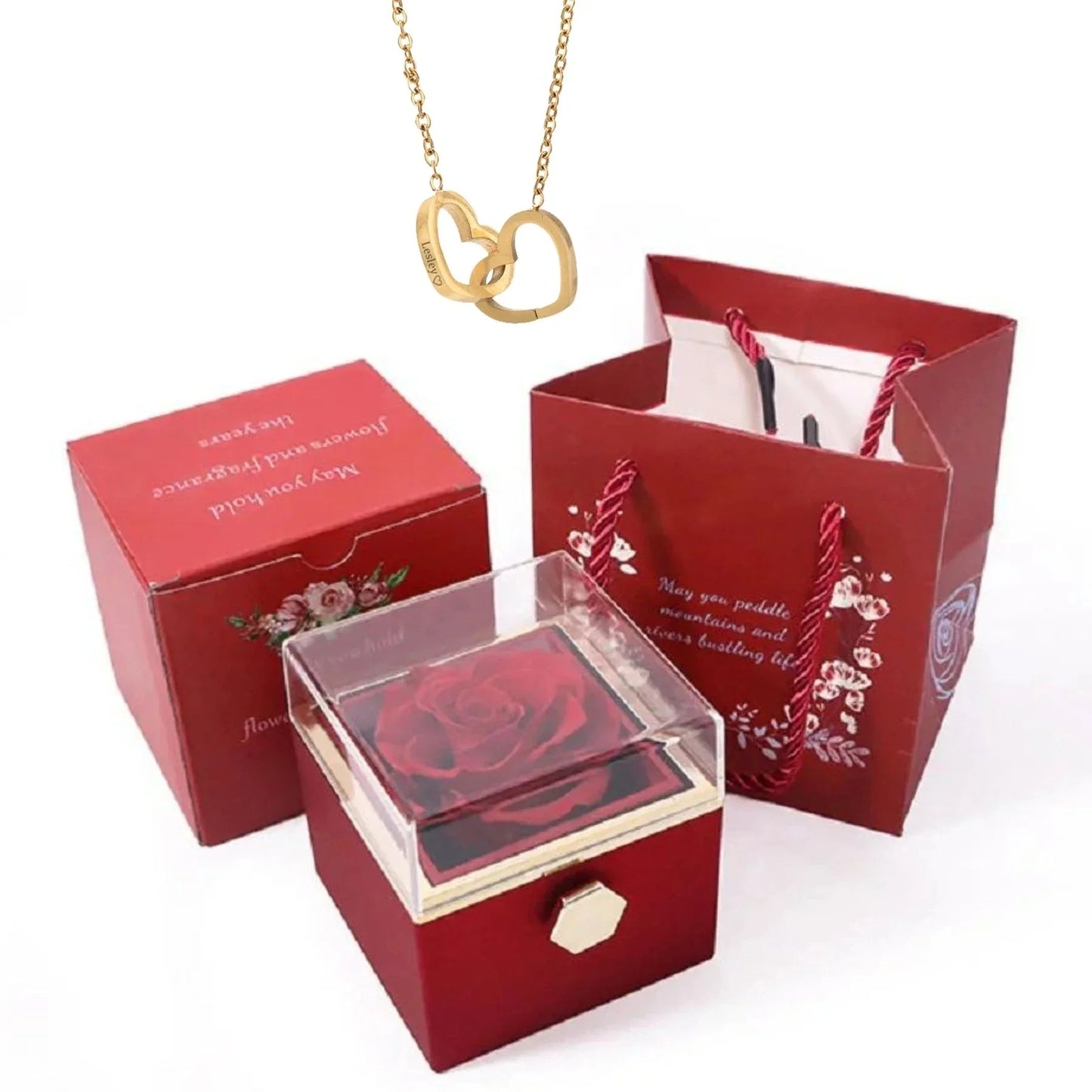 Colar Personalizado com Rosa Eterna - For Lovers