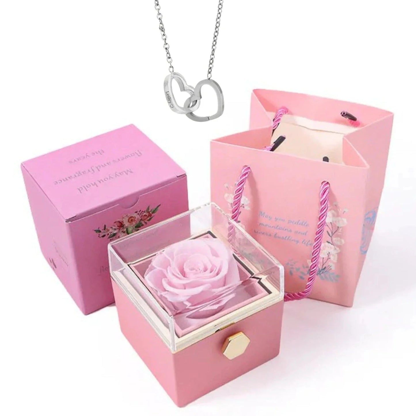 Colar Personalizado com Rosa Eterna - For Lovers